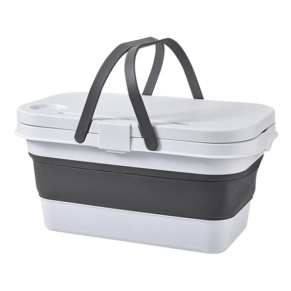 Collapsible Picnic Basket with Foldable Tray