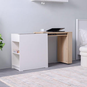Averin Extendible Desk with Side Shelves