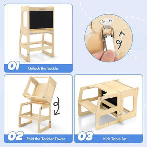 4-in-1 Convertible Montessori Toddler Tower