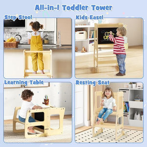 4-in-1 Convertible Montessori Toddler Tower