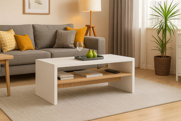 Arcline Coffee Table with Shelf