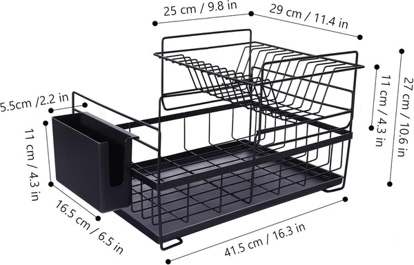 2-Tier Dish Drying Rack with Cutlery Holder