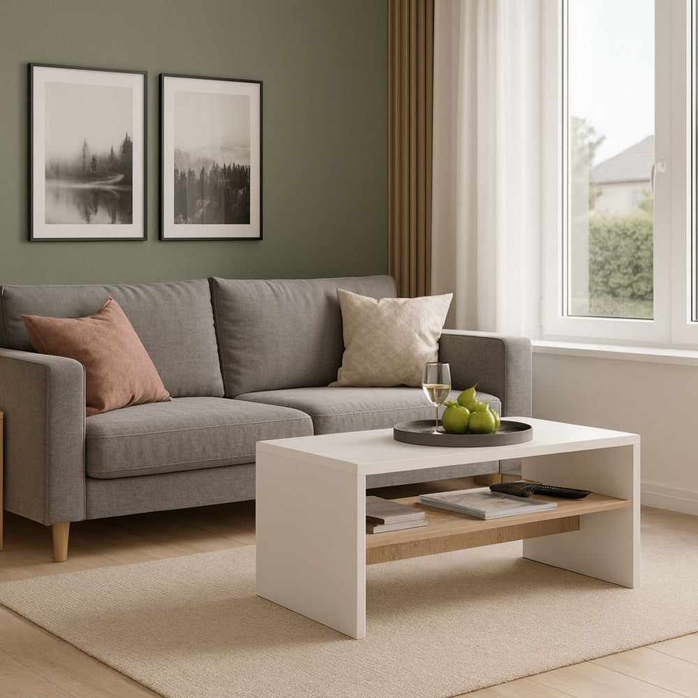 Arcline Coffee Table with Shelf