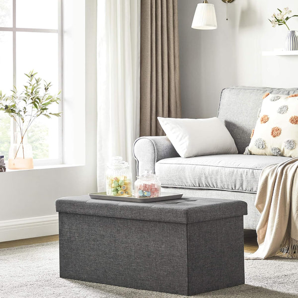 Foldable Tufted Ottoman Storage Box Set (Set of 3)