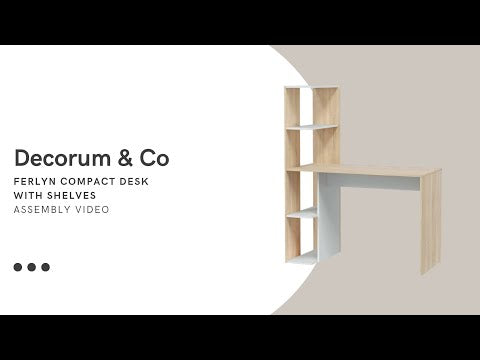 Ferlyn Compact Desk with Shelves