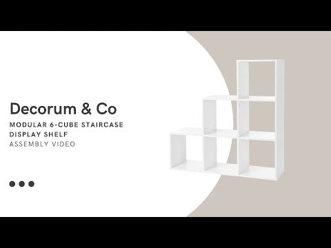 Modular 6-Cube Staircase Display Shelf