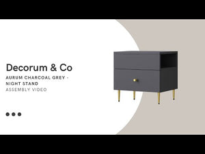Aurum Charcoal Grey Night Stand