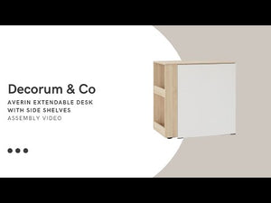 Averin Extendible Desk with Side Shelves