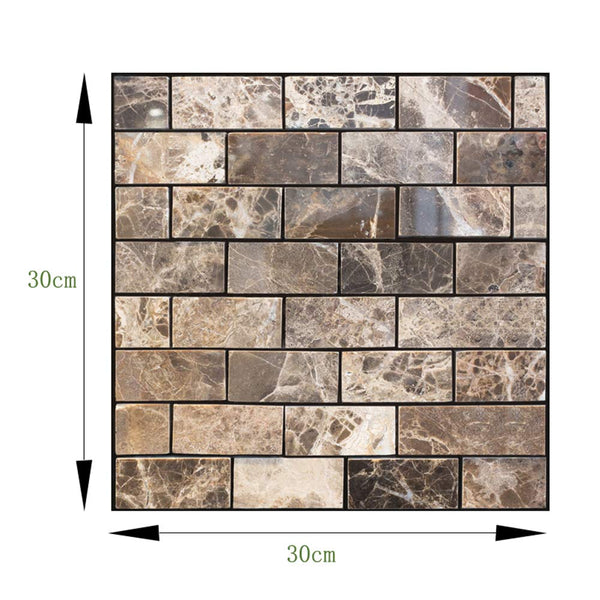 Marble Brick Look Wall Sticker Panels (6 Pack)